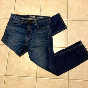 Levi Strauss slim straight jeans.